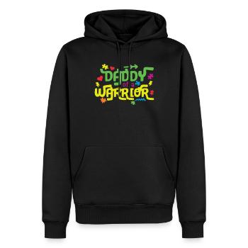 Autism Daddy Of The Warrior - Men’s Premium Organic Hoodie - black - Front - Nico (187cm)