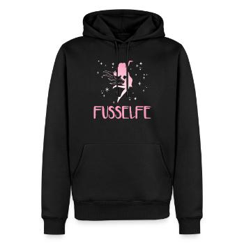 Podologie Pediküre Fußpfleger | Fußelfe - Männer Premium Bio Hoodie - Schwarz - Vorne - Nico (187cm)