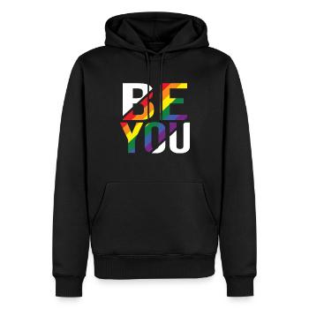 Be You Gay Pride Gay CSD Arc-en-ciel - Sweat à capuche Premium bio Homme - noir - Devant - Nico (187cm)