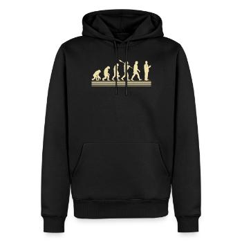 Évolution du pharmacien - Sweat à capuche Premium bio Homme - noir - Devant - Nico (187cm)