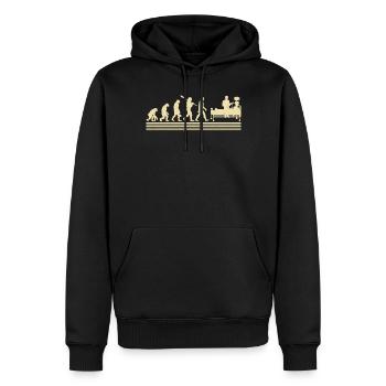 Evolution Des Atemtherapeuten - Männer Premium Bio Hoodie - Schwarz - Vorne - Nico (187cm)