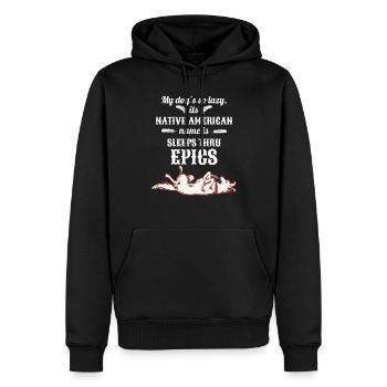Lazy Dog Sleeps Thru Epics - Men’s Premium Organic Hoodie - black - Front - Nico (187cm)