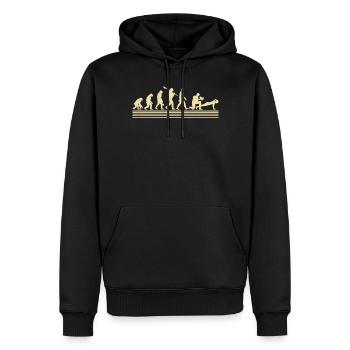 Évolution du travailleur du conditionnement physique - Sweat à capuche Premium bio Homme - noir - Devant - Nico (187cm)