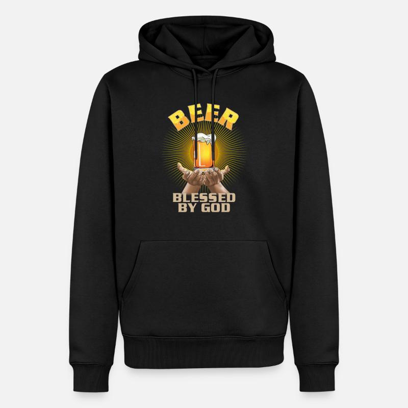 Bier - von Gott gesegnet - Männer Premium Bio Hoodie - Schwarz