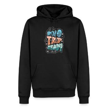 Voyage d’aventure Présent Amoureux de voyage - Sweat à capuche Premium bio Homme - noir - Devant - Nico (187cm)