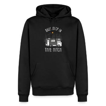 Camping Camper Présent Amoureux de la Nature - Sweat à capuche Premium bio Homme - noir - Devant - Nico (187cm)