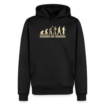 Koch-evolution - Männer Premium Bio Hoodie - Schwarz - Vorne - Nico (187cm)