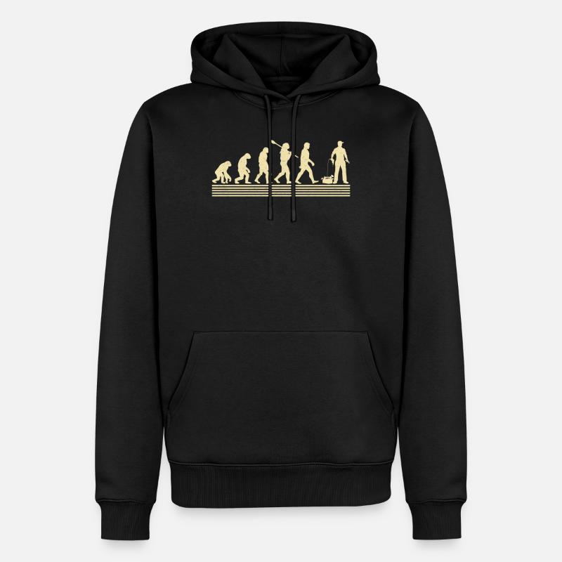 Mechanische Evolution - Männer Premium Bio Hoodie - Schwarz
