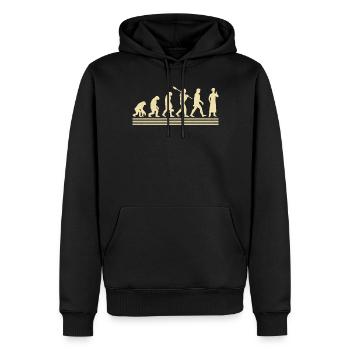 Koch Evolution - Männer Premium Bio Hoodie - Schwarz - Vorne - Nico (187cm)