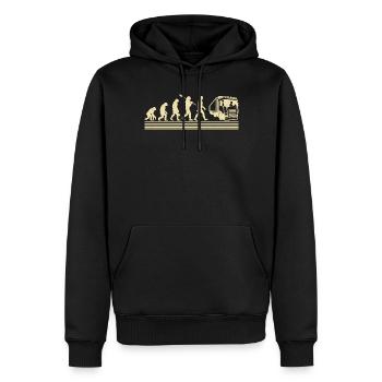 Évolution du conducteur de camion - Sweat à capuche Premium bio Homme - noir - Devant - Nico (187cm)
