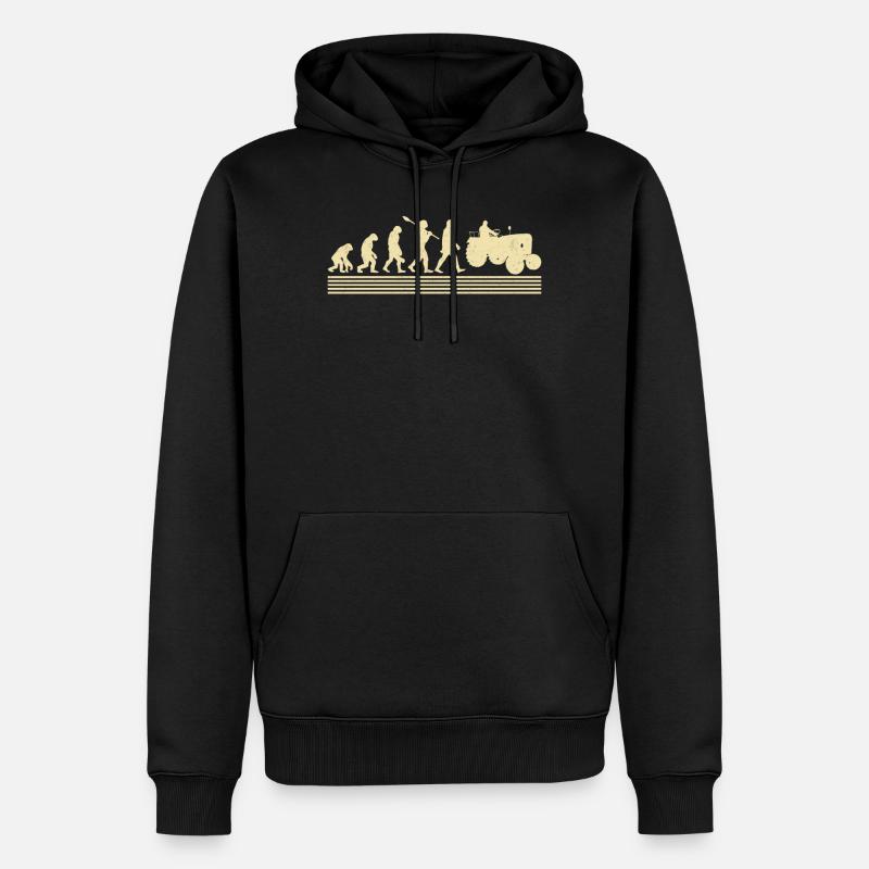 Landwirt-evolution - Männer Premium Bio Hoodie - Schwarz