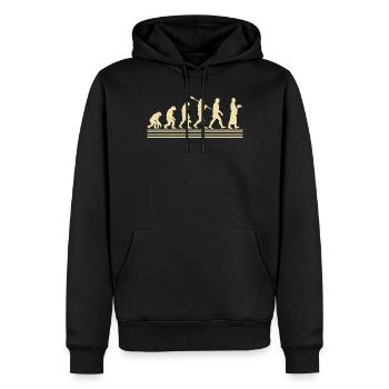 Kellner-evolution - Männer Premium Bio Hoodie - Schwarz - Vorne - Nico (187cm)