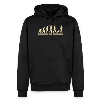 Stewardessen-evolution - Männer Premium Bio Hoodie - Schwarz - Vorne - Nico (187cm)