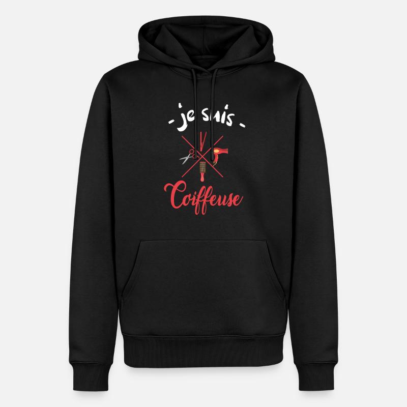 je suis coiffeuse - Sweat à capuche Premium bio Homme - noir