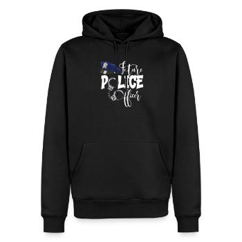 Un policier présente un agent d’application de la loi de la police - Sweat à capuche Premium bio Homme - noir - Devant - Nico (187cm)