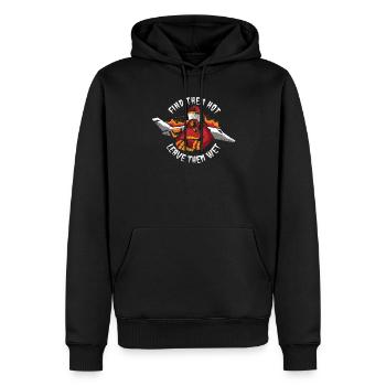Pompier présent Pompier Papa Sirène d’urgence - Sweat à capuche Premium bio Homme - noir - Devant - Nico (187cm)