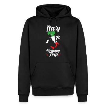 Italie Voyage d’anniversaire Italie - Sweat à capuche Premium bio Homme - noir - Devant - Nico (187cm)