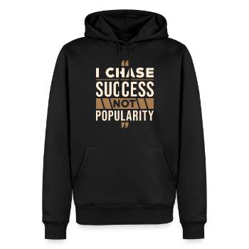 I strive for success, not popularity - Men’s Premium Organic Hoodie - black - Front - Nico (187cm)