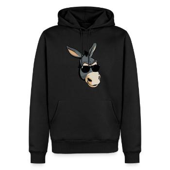 Âne cool avec des lunettes de soleil - Sweat à capuche Premium bio Homme - noir - Devant - Nico (187cm)