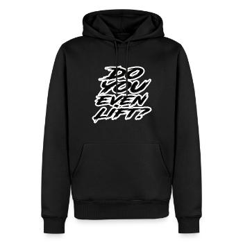 Soulevez-vous même? - Sweat à capuche Premium bio Homme - noir - Devant - Nico (187cm)