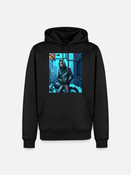 Abstract Cyber City SciFi - Men’s Premium Organic Hoodie - black