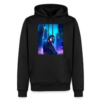 Rappeur Hip Hopper - Sweat à capuche Premium bio Homme - noir - Devant - Nico (187cm)