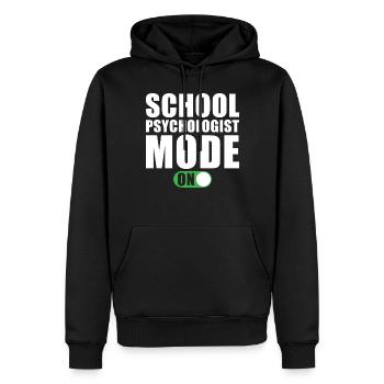 Mode Psychologue scolaire An - Sweat à capuche Premium bio Homme - noir - Devant - Nico (187cm)