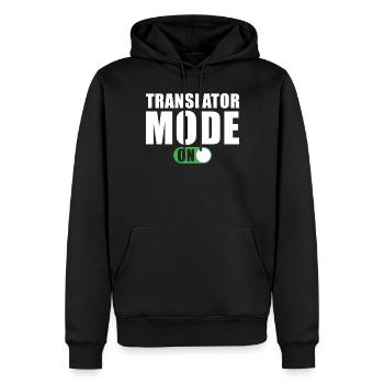 Mode Traducteur vers Cadeau Traducteur Drôle - Sweat à capuche Premium bio Homme - noir - Devant - Nico (187cm)