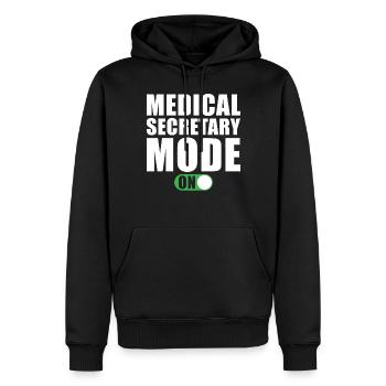 Secrétaire médical Modus An - Sweat à capuche Premium bio Homme - noir - Devant - Nico (187cm)
