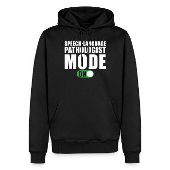 Orthophoniste orthophoniste modus an - Sweat à capuche Premium bio Homme - noir - Devant - Nico (187cm)