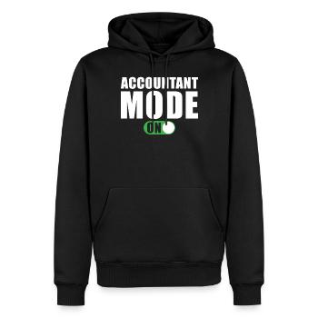 Buchhalter Modus Ein - Männer Premium Bio Hoodie - Schwarz - Vorne - Nico (187cm)
