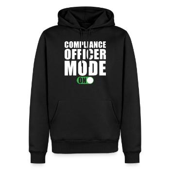Compliance Manager Modus Ein - Männer Premium Bio Hoodie - Schwarz - Vorne - Nico (187cm)