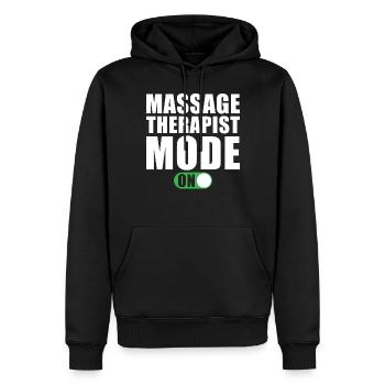 Mode Masseur activé - Sweat à capuche Premium bio Homme - noir - Devant - Nico (187cm)
