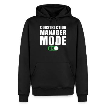 Construction Manager Mode On - Men’s Premium Organic Hoodie - black - Front - Nico (187cm)