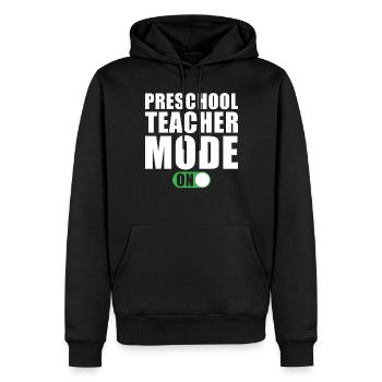 Mode enseignant préscolaire activé - Sweat à capuche Premium bio Homme - noir - Devant - Nico (187cm)