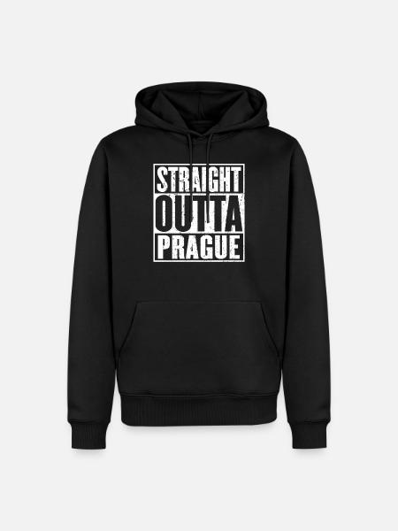 Straight Outta Prag Vintage - Männer Premium Bio Hoodie - Schwarz