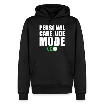 Pflegehelfer Modus An - Männer Premium Bio Hoodie - Schwarz - Vorne - Nico (187cm)