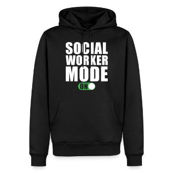 Sozialarbeiter Modus an - Männer Premium Bio Hoodie - Schwarz - Vorne - Nico (187cm)