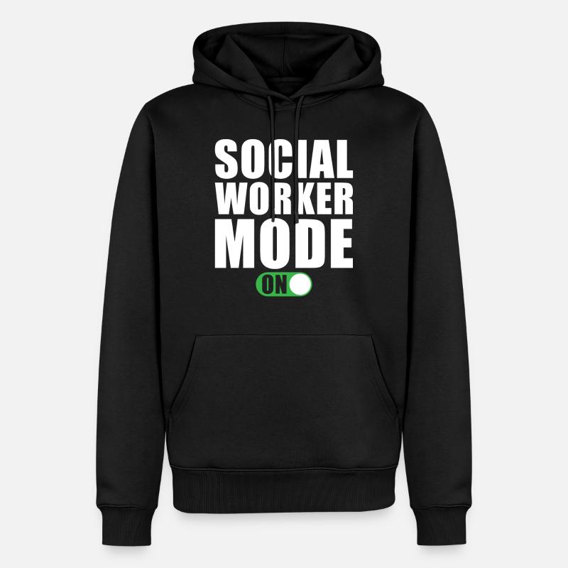 Mode de travailleur social à - Sweat à capuche Premium bio Homme - noir