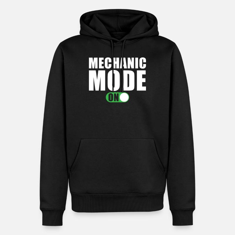 Mechaniker Modus Ein - Männer Premium Bio Hoodie - Schwarz