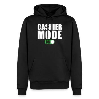 Kassierer Modus Ein - Männer Premium Bio Hoodie - Schwarz - Vorne - Nico (187cm)