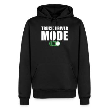 Mode chauffeur de camion A Camionneur - Sweat à capuche Premium bio Homme - noir - Devant - Nico (187cm)