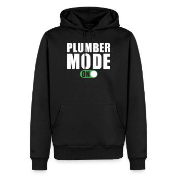 Klempner Modus Ein - Männer Premium Bio Hoodie - Schwarz - Vorne - Nico (187cm)