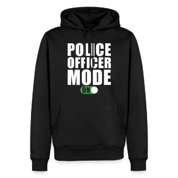 Mode Policier Un policier - Sweat à capuche Premium bio Homme - noir - Devant - Nico (187cm)