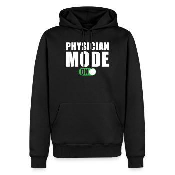 Mode Docteur activé - Sweat à capuche Premium bio Homme - noir - Devant - Nico (187cm)