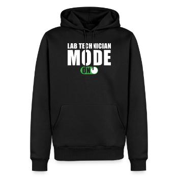 Mode technicien de laboratoire activé - Sweat à capuche Premium bio Homme - noir - Devant - Nico (187cm)