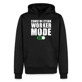 Mode travailleur de la construction activé - Sweat à capuche Premium bio Homme - noir - Devant - Nico (187cm)
