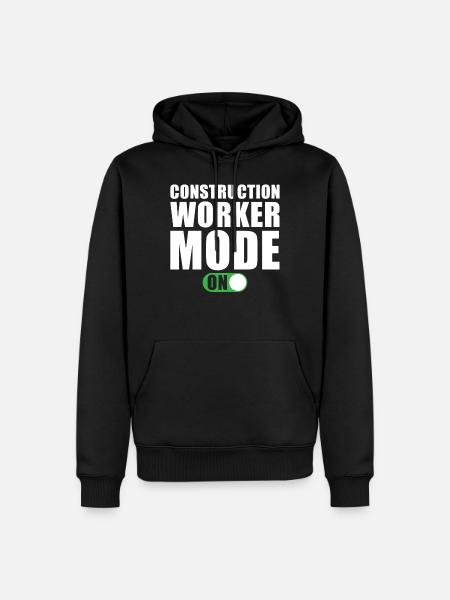Bauarbeiter Modus Ein - Männer Premium Bio Hoodie - Schwarz