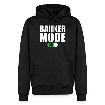 Banker Modus Ein - Männer Premium Bio Hoodie - Schwarz - Vorne - Nico (187cm)