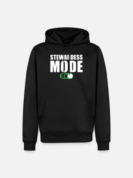 Stewardess Mode On - Men’s Premium Organic Hoodie - black